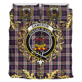 Cameron of Erracht Dress Tartan Crest Bedding Set - Golden Thistle Style